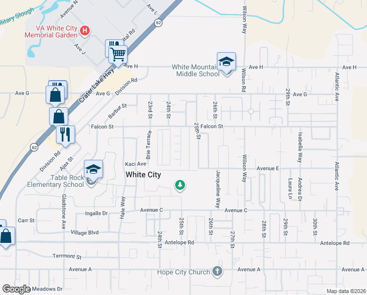 map of restaurants, bars, coffee shops, grocery stores, and more near 2700 Falcon Street in White City