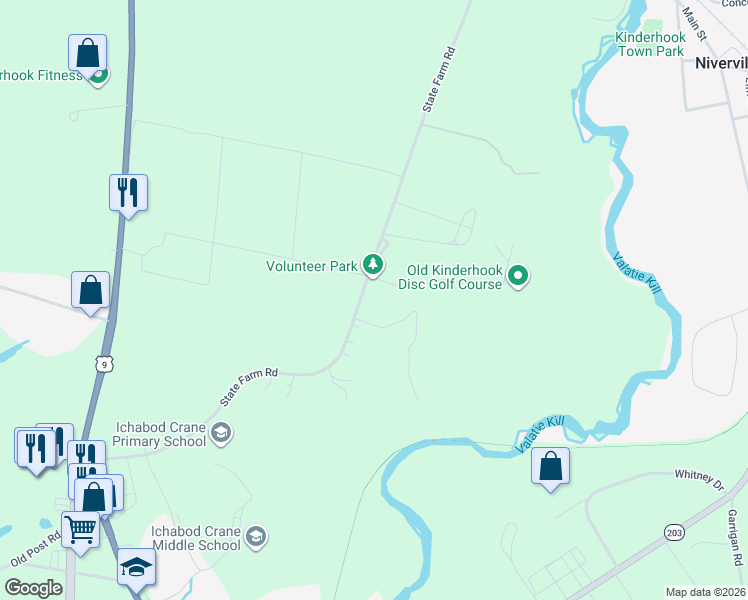 map of restaurants, bars, coffee shops, grocery stores, and more near 21 Dogwood Knolls in Valatie