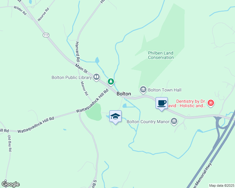 map of restaurants, bars, coffee shops, grocery stores, and more near in Bolton