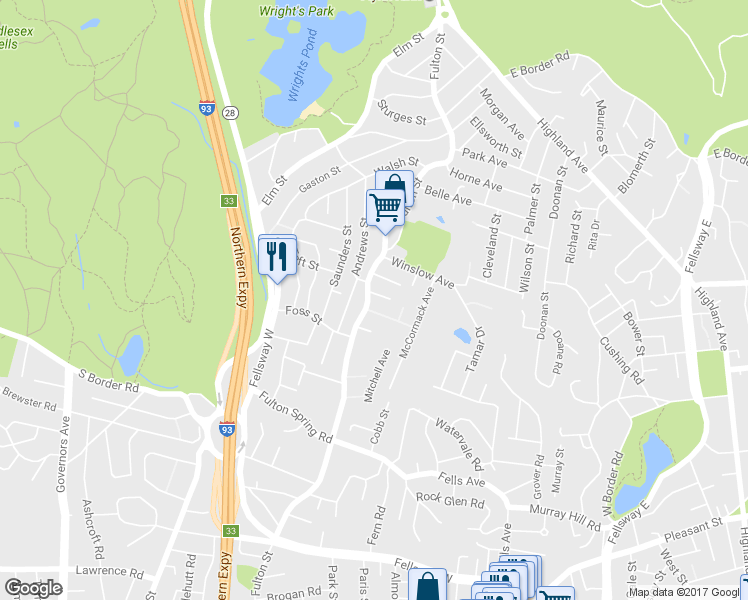 map of restaurants, bars, coffee shops, grocery stores, and more near 391 Fulton Street in Medford