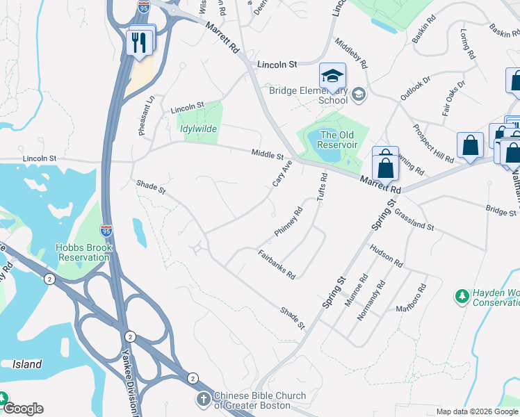 map of restaurants, bars, coffee shops, grocery stores, and more near 48 Cary Avenue in Lexington