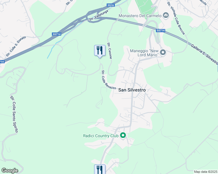 map of restaurants, bars, coffee shops, grocery stores, and more near 146 Strada Colle Renazzo in Provincia di Pescara
