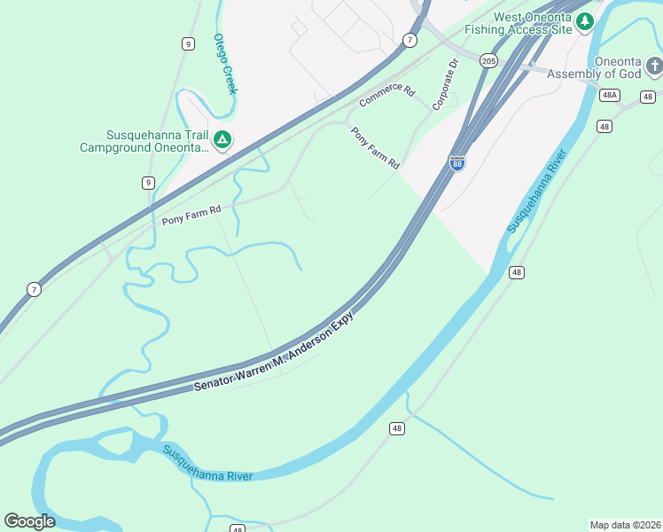map of restaurants, bars, coffee shops, grocery stores, and more near 143 Rjm Lane in Oneonta