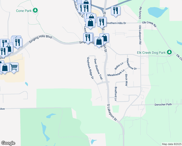 map of restaurants, bars, coffee shops, grocery stores, and more near 4700 Grayhawk Ridge Dr in Sioux City