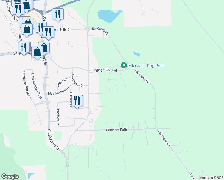 map of restaurants, bars, coffee shops, grocery stores, and more near 5001 Old Lakeport Lane in Sioux City