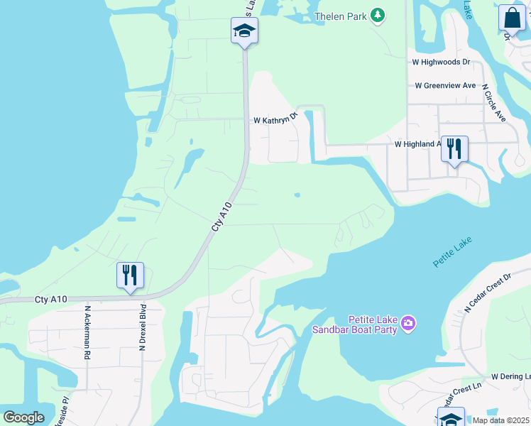 map of restaurants, bars, coffee shops, grocery stores, and more near 25933 West Hermann Avenue in Antioch