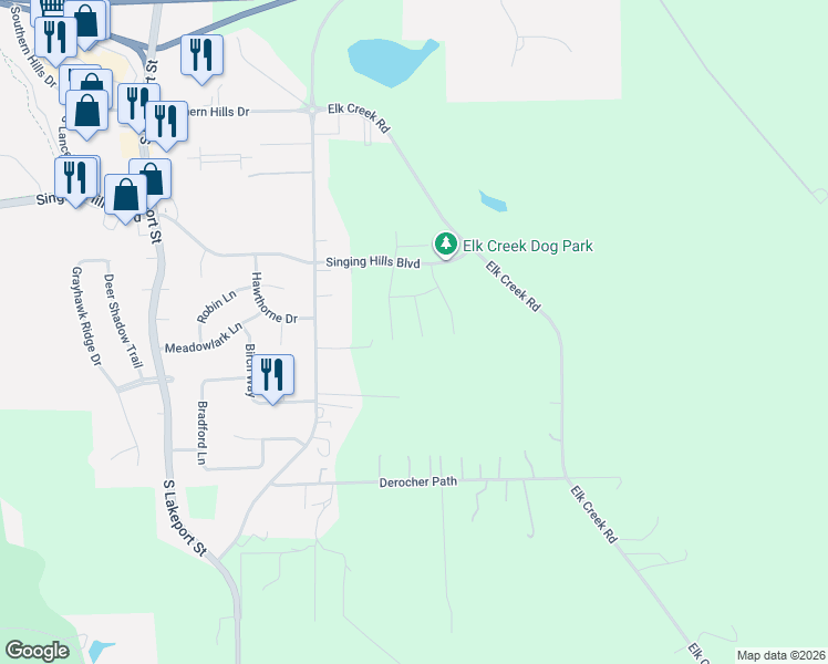 map of restaurants, bars, coffee shops, grocery stores, and more near 5001 Old Lakeport Lane in Sioux City
