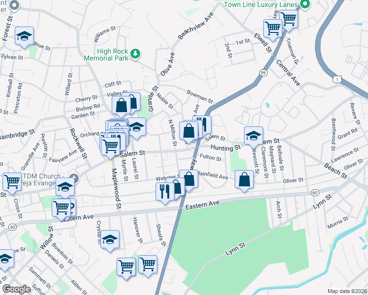 map of restaurants, bars, coffee shops, grocery stores, and more near in 