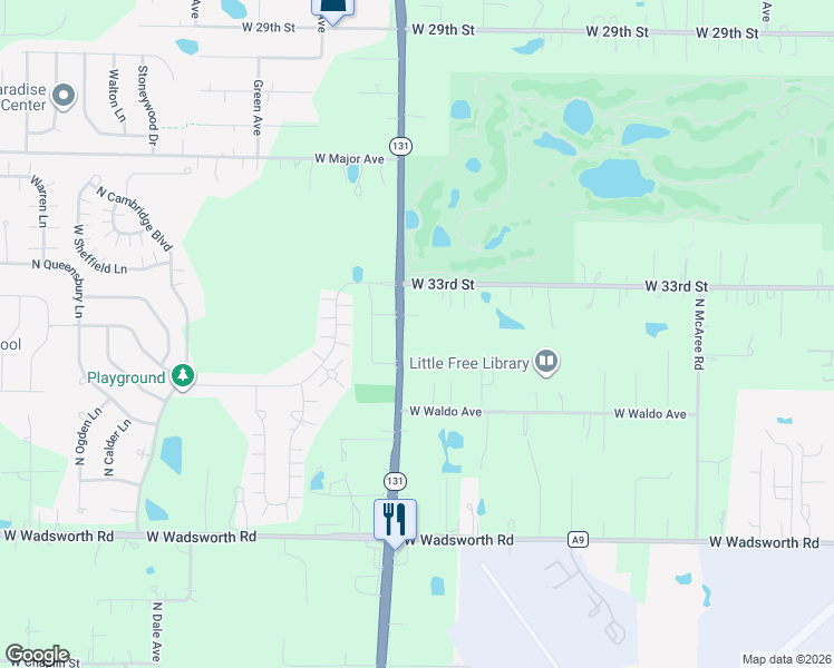 map of restaurants, bars, coffee shops, grocery stores, and more near 39355 Illinois 131 in Beach Park