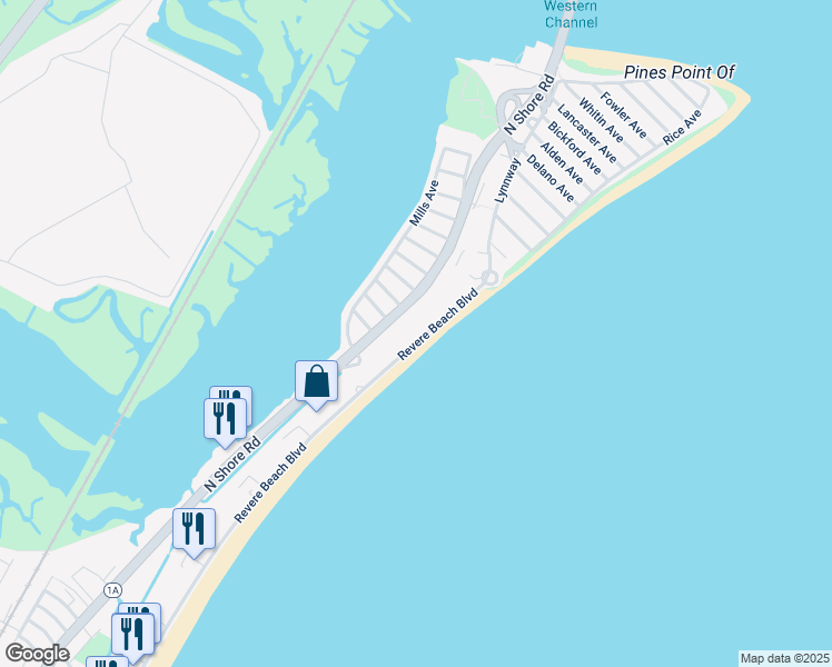 map of restaurants, bars, coffee shops, grocery stores, and more near 658 Revere Beach Boulevard in Revere