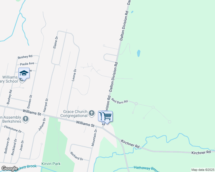 map of restaurants, bars, coffee shops, grocery stores, and more near 33 April Lane in Pittsfield