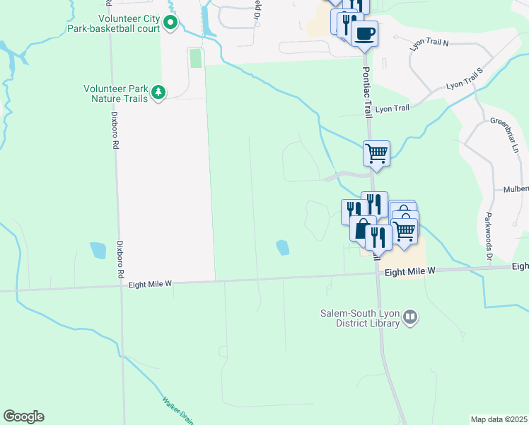 map of restaurants, bars, coffee shops, grocery stores, and more near in South Lyon