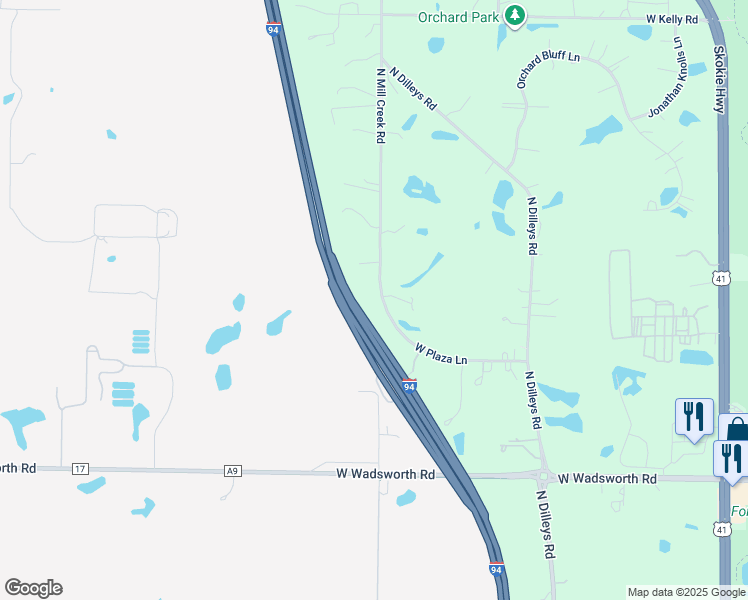 map of restaurants, bars, coffee shops, grocery stores, and more near in Wadsworth