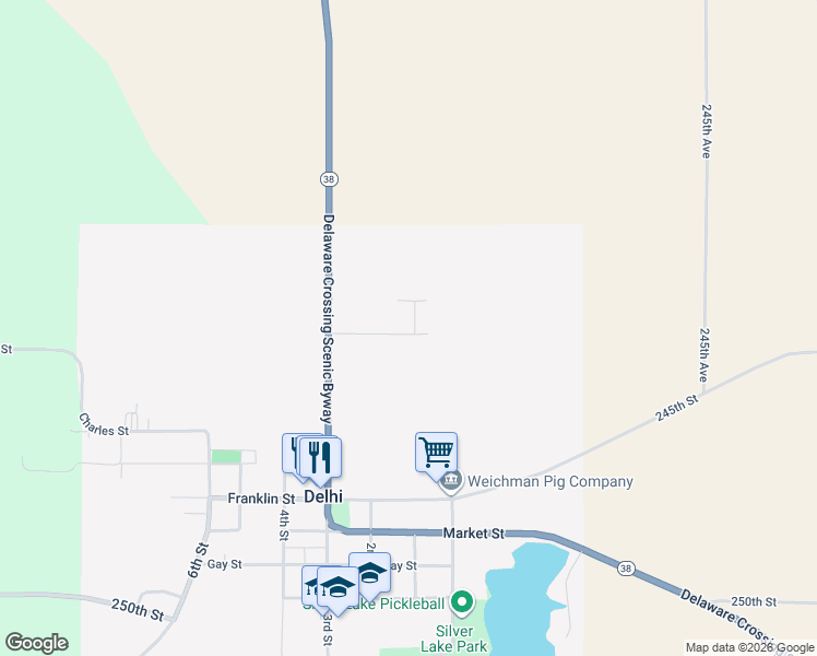 map of restaurants, bars, coffee shops, grocery stores, and more near 106 Hankins Street in Delhi