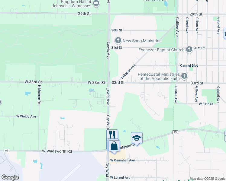 map of restaurants, bars, coffee shops, grocery stores, and more near 39455 North Lewis Avenue in Beach Park