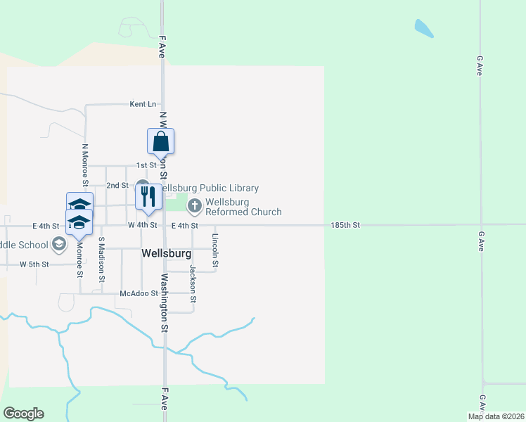 map of restaurants, bars, coffee shops, grocery stores, and more near 819 East 4th Street in Wellsburg