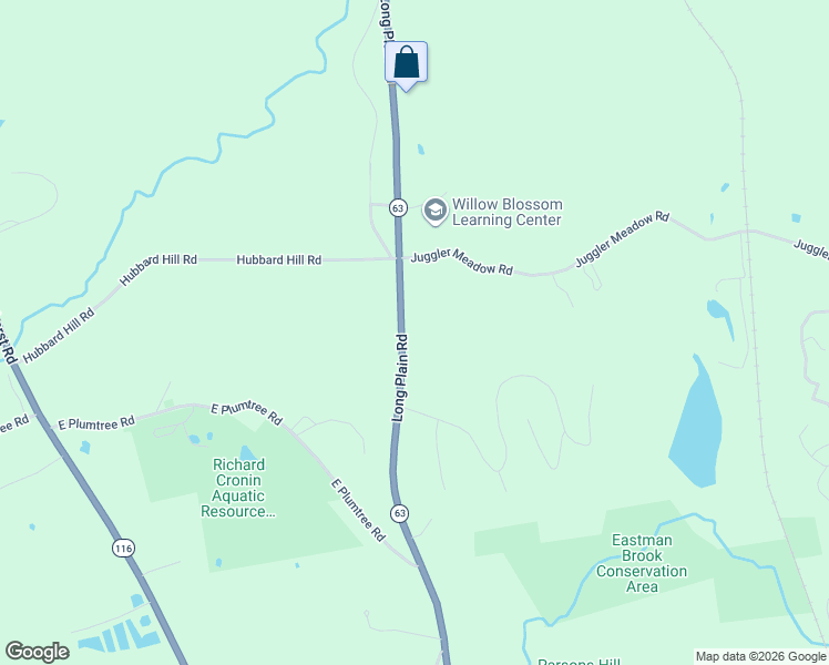 map of restaurants, bars, coffee shops, grocery stores, and more near 51 Long Plain Road in Amherst