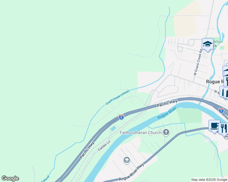 map of restaurants, bars, coffee shops, grocery stores, and more near 5648 Foothill Boulevard in Grants Pass