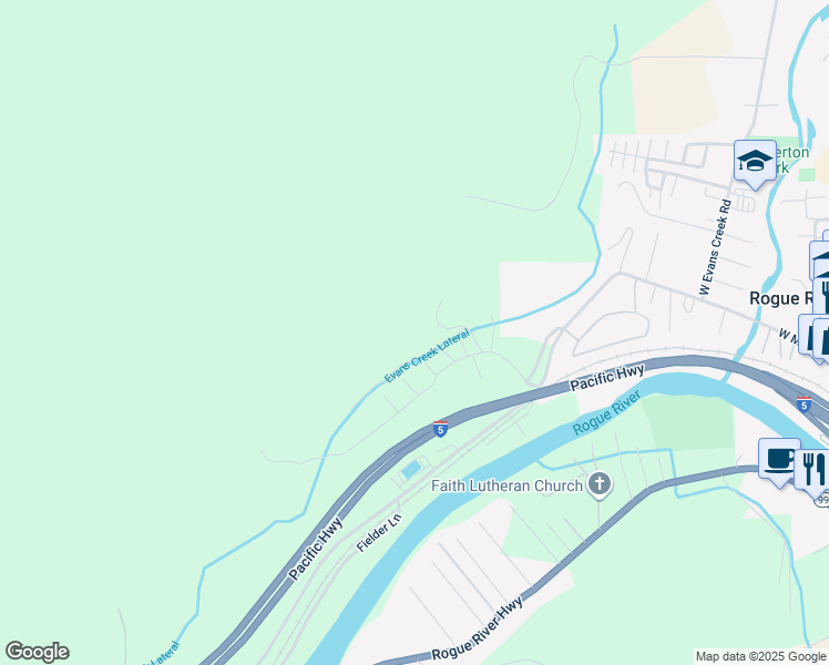 map of restaurants, bars, coffee shops, grocery stores, and more near 5648 Foothill Boulevard in Grants Pass