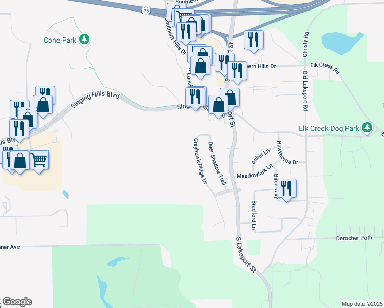 map of restaurants, bars, coffee shops, grocery stores, and more near 4698-4700 Grayhawk Ridge Dr in Sioux City