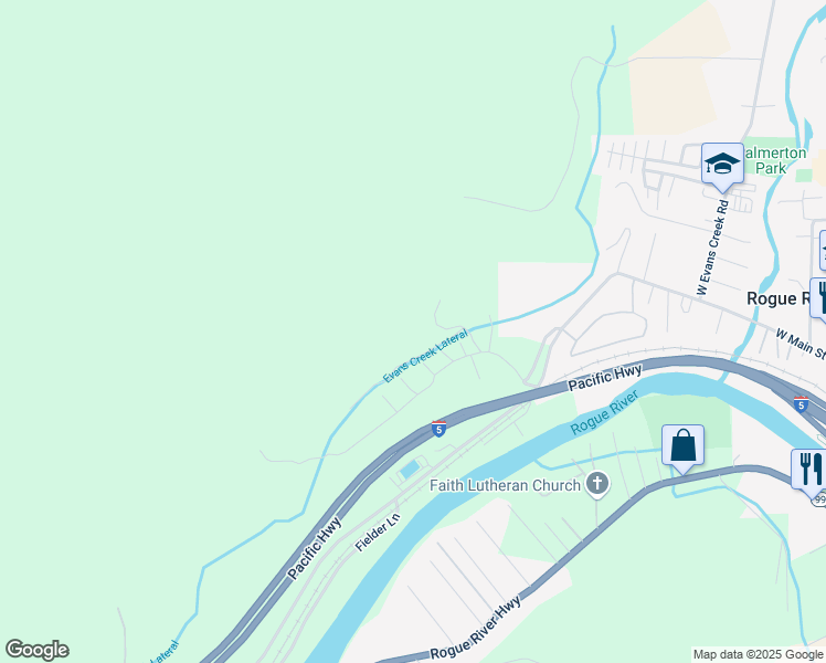 map of restaurants, bars, coffee shops, grocery stores, and more near 5648 Foothill Boulevard in Grants Pass