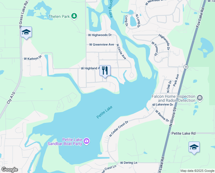 map of restaurants, bars, coffee shops, grocery stores, and more near 25337 West Richmond Avenue in Antioch