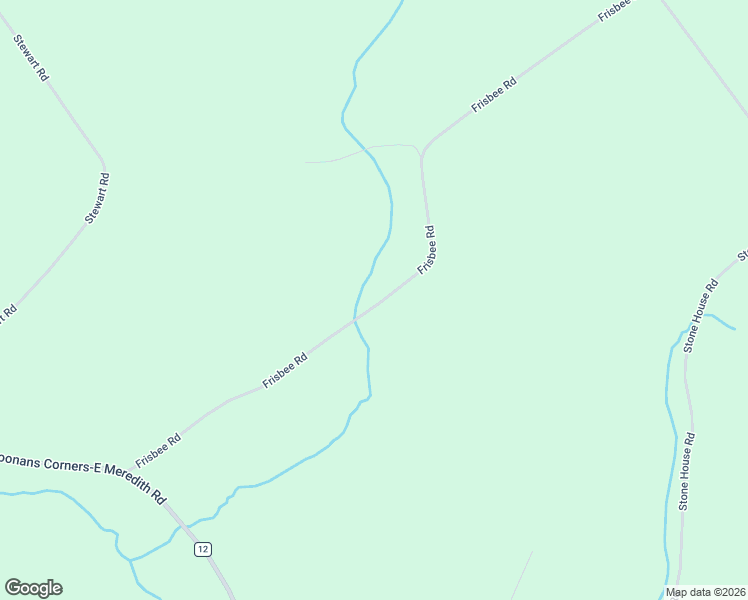 map of restaurants, bars, coffee shops, grocery stores, and more near 677 Frisbee Road in East Meredith