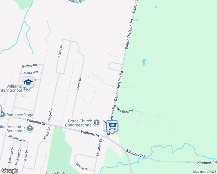 map of restaurants, bars, coffee shops, grocery stores, and more near 33 April Lane in Pittsfield