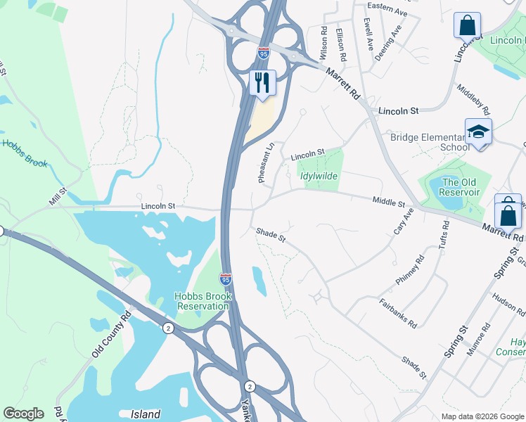 map of restaurants, bars, coffee shops, grocery stores, and more near 159 Shade Street in Lexington