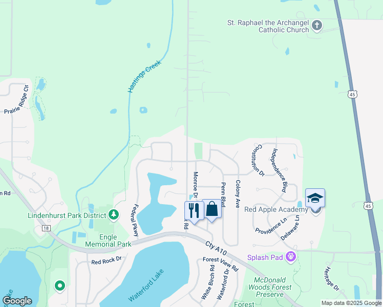 map of restaurants, bars, coffee shops, grocery stores, and more near 841 North Beck Road in Lindenhurst