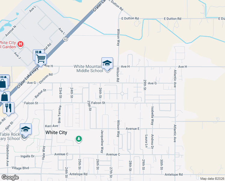 map of restaurants, bars, coffee shops, grocery stores, and more near 3600 Avenue G in White City