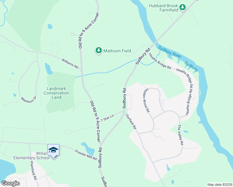 map of restaurants, bars, coffee shops, grocery stores, and more near 1030 Sudbury Rd in Concord