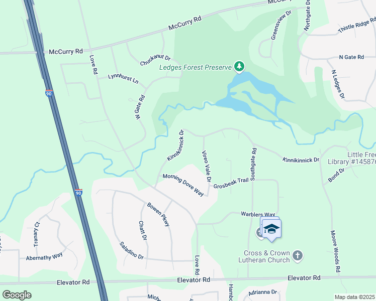 map of restaurants, bars, coffee shops, grocery stores, and more near 7075 Kinnikinnick Drive in Roscoe