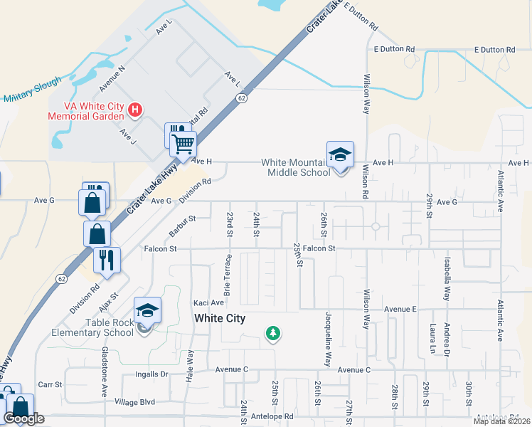 map of restaurants, bars, coffee shops, grocery stores, and more near 8277 Kestrel Way in White City