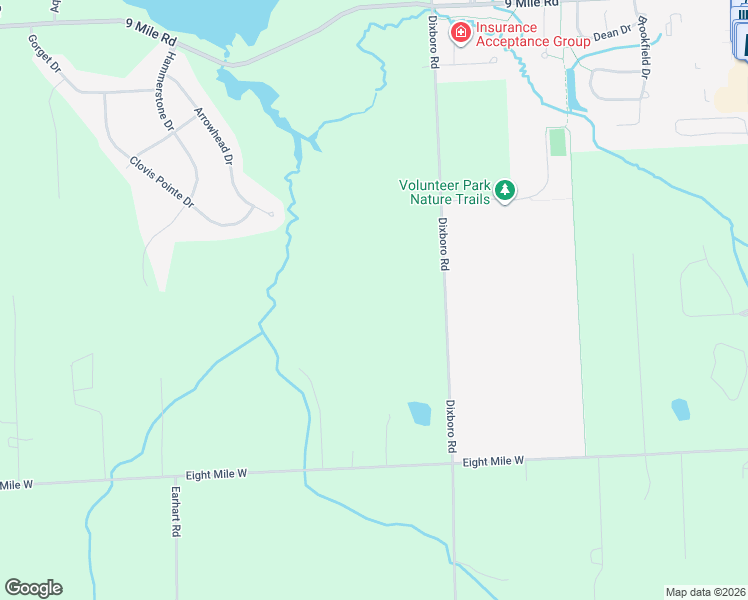 map of restaurants, bars, coffee shops, grocery stores, and more near 21323-21391 Dixboro Road in South Lyon