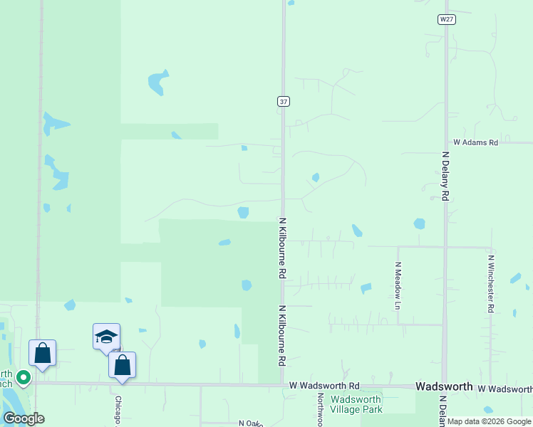 map of restaurants, bars, coffee shops, grocery stores, and more near 14601 West Concord Court in Wadsworth