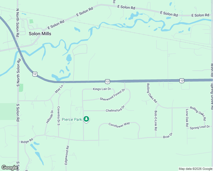 map of restaurants, bars, coffee shops, grocery stores, and more near 3392 Kings Lair Drive in Spring Grove