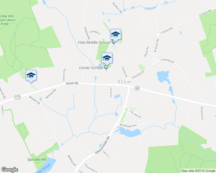 map of restaurants, bars, coffee shops, grocery stores, and more near 398 Great Road in Stow