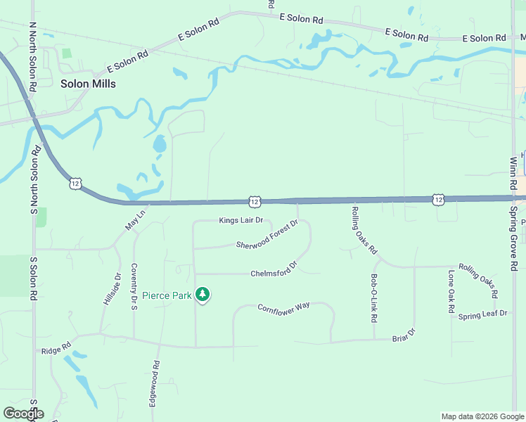 map of restaurants, bars, coffee shops, grocery stores, and more near 3392 Kings Lair Drive in Spring Grove