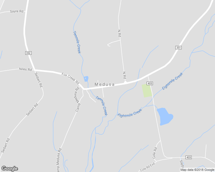 map of restaurants, bars, coffee shops, grocery stores, and more near 29 Co Road 351 in Medusa