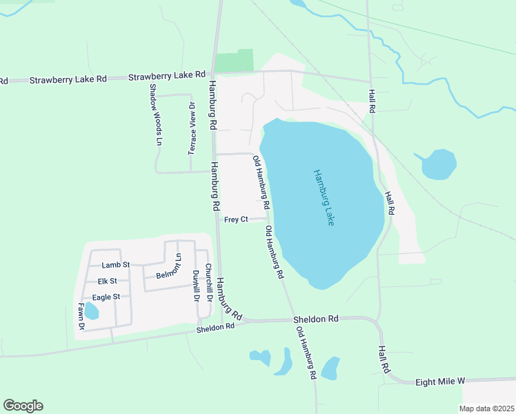map of restaurants, bars, coffee shops, grocery stores, and more near 11456 Old Hamburg Road in Whitmore Lake