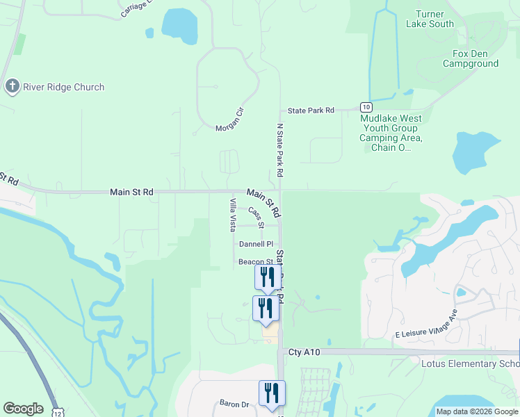 map of restaurants, bars, coffee shops, grocery stores, and more near 112 Cass Street in Spring Grove