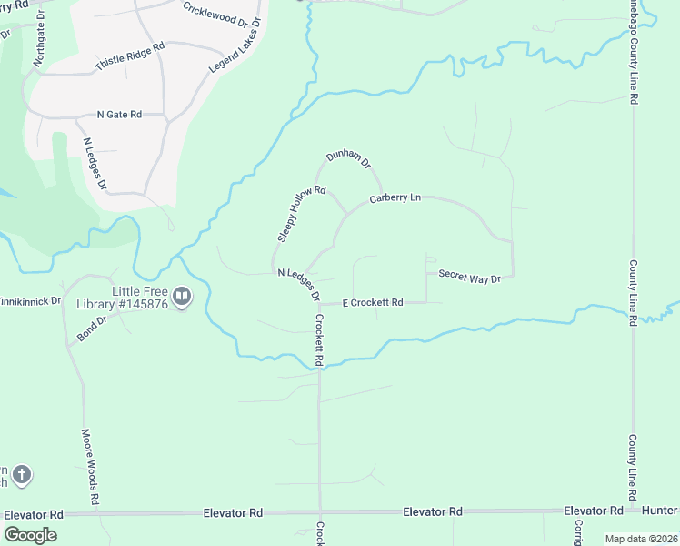 map of restaurants, bars, coffee shops, grocery stores, and more near 12015 North Ledges Drive in Roscoe