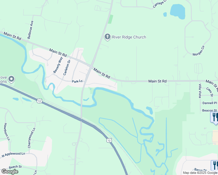 map of restaurants, bars, coffee shops, grocery stores, and more near 909 Nippersink Road in Spring Grove