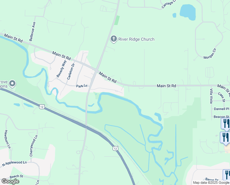 map of restaurants, bars, coffee shops, grocery stores, and more near 909 Nippersink Road in Spring Grove