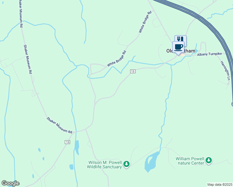 map of restaurants, bars, coffee shops, grocery stores, and more near in Old Chatham