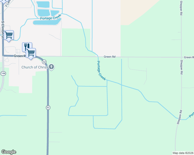 map of restaurants, bars, coffee shops, grocery stores, and more near 4866 Green Road in Stockbridge