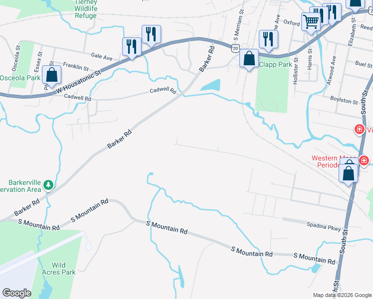 map of restaurants, bars, coffee shops, grocery stores, and more near 195 Velma Avenue in Pittsfield
