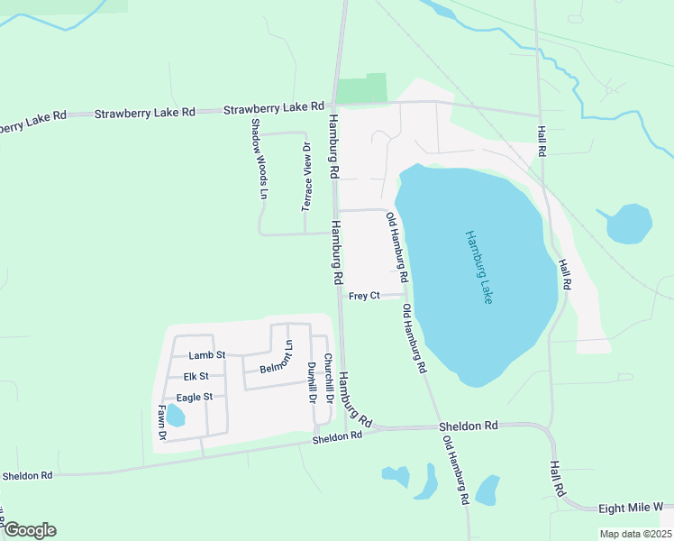 map of restaurants, bars, coffee shops, grocery stores, and more near 11417 Hamburg Road in Hamburg