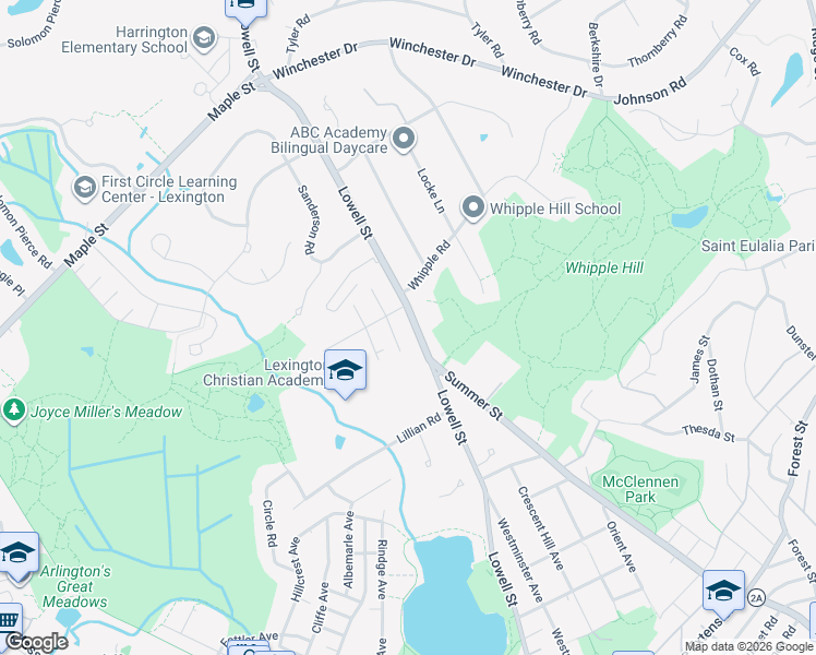 map of restaurants, bars, coffee shops, grocery stores, and more near 9 Bartlett Avenue in Lexington
